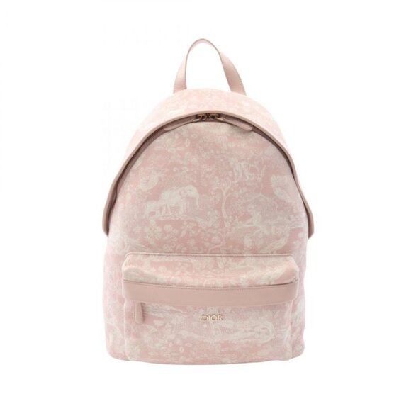Dior Backpack Light Pink Canvas Leather de Jouy main image 8